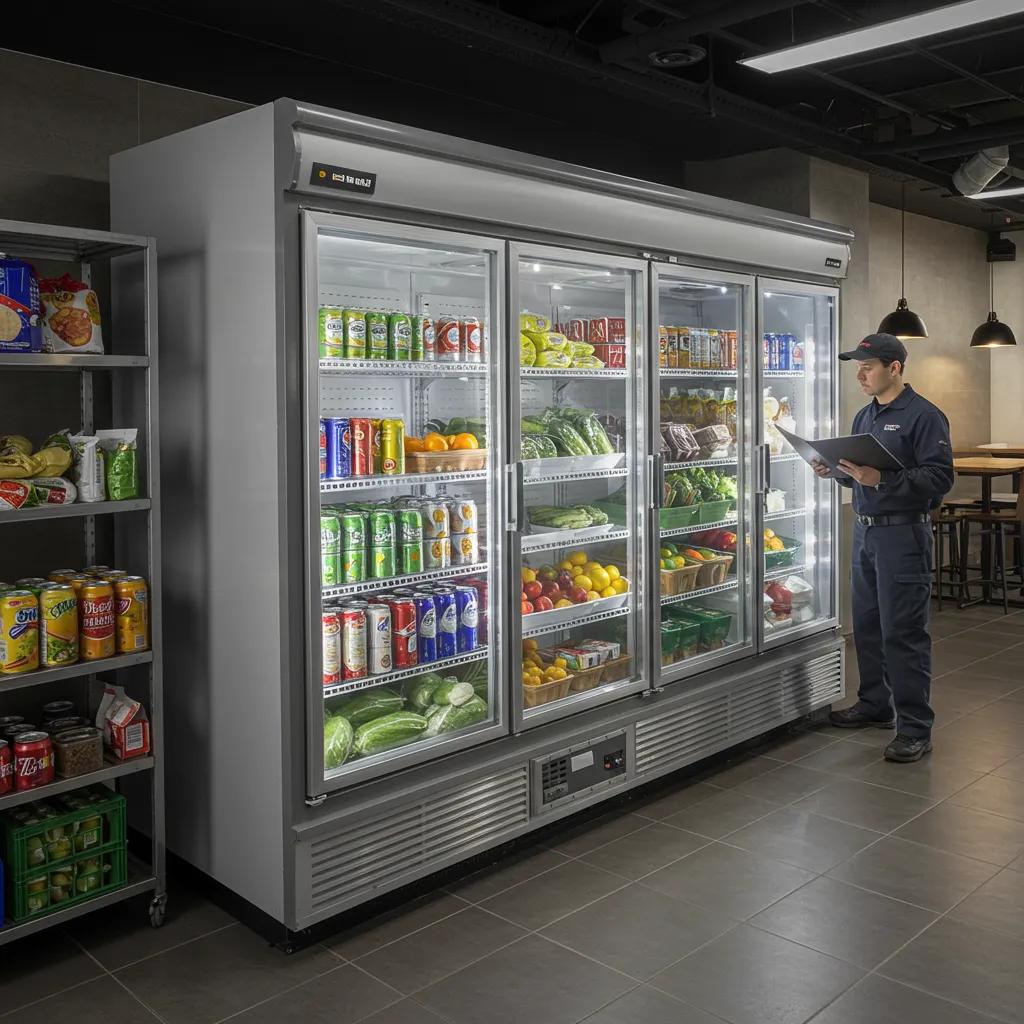 Commercial walk-in cooler filled with fresh produce, highlighting the importance of temperature control in food preservation